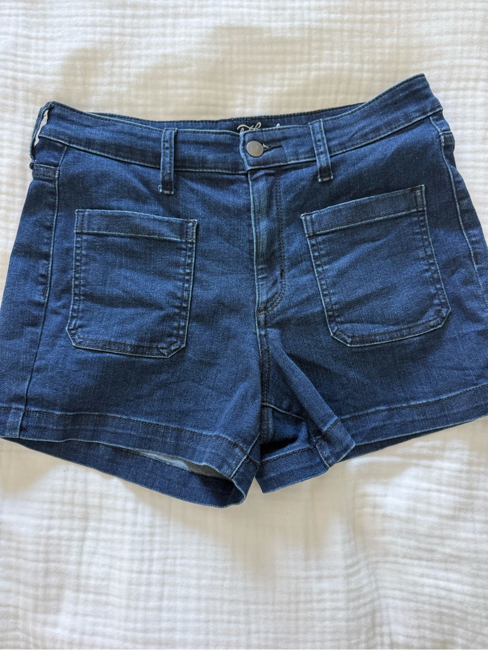 Universal Thread Dark Blue Denim Patch-Pocket Shorts